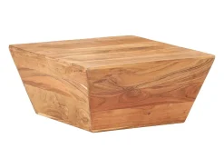 Mesa de centro forma de V madera maciza de acacia 66x66x30 cm