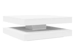 Mesa de centro giratoria 360 grados blanco 90x90x34,5 cm