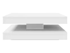 Mesa de centro giratoria 360 grados blanco 90x90x34,5 cm