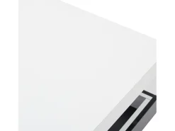 Mesa de centro giratoria con almacenaje, tablero lacado brillante - Blanco y negro