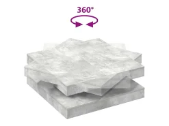 Mesa de centro giratoria 360 grados gris hormigón 90x90x34,5 cm