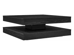 Mesa de centro giratoria 360 grados roble negro 90x90x34,5 cm