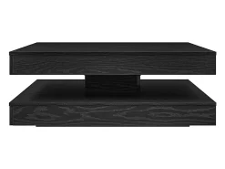 Mesa de centro giratoria 360 grados roble negro 90x90x34,5 cm