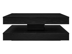 Mesa de centro giratoria 360 grados roble negro 90x90x34,5 cm