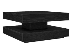 Mesa de centro giratoria 360 grados negro 70x70x34,5 cm