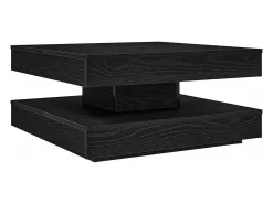 Mesa de centro giratoria 360 grados negro 70x70x34,5 cm
