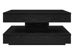 Mesa de centro giratoria 360 grados negro 70x70x34,5 cm