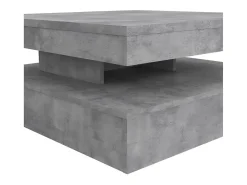 Mesa de centro giratoria cuadrada - Tablero de partículas - hormigón gris claro - Clásica - 78 x 78 x 35,4 cm