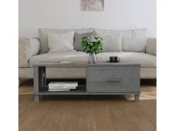 Mesa de centro HAMAR madera maciza pino gris oscuro 100x55x35cm