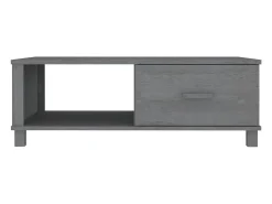 Mesa de centro HAMAR madera maciza pino gris oscuro 100x55x35cm
