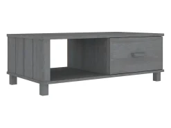 Mesa de centro HAMAR madera maciza pino gris oscuro 100x55x35cm