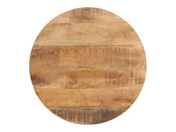 Mesa de centro hierro y madera maciza de mango 54x54x35 cm