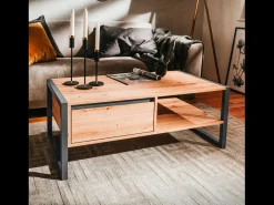 Mesa de centro industrial con cajón KOTOR