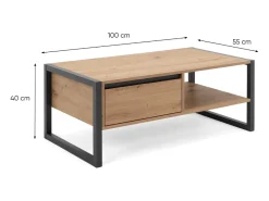 Mesa de centro industrial con cajón KOTOR