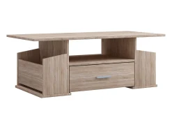 Mesa de centro Junata, 1 cajón, 2 compartimentos, 1 estante, decoración roble Sonoma.