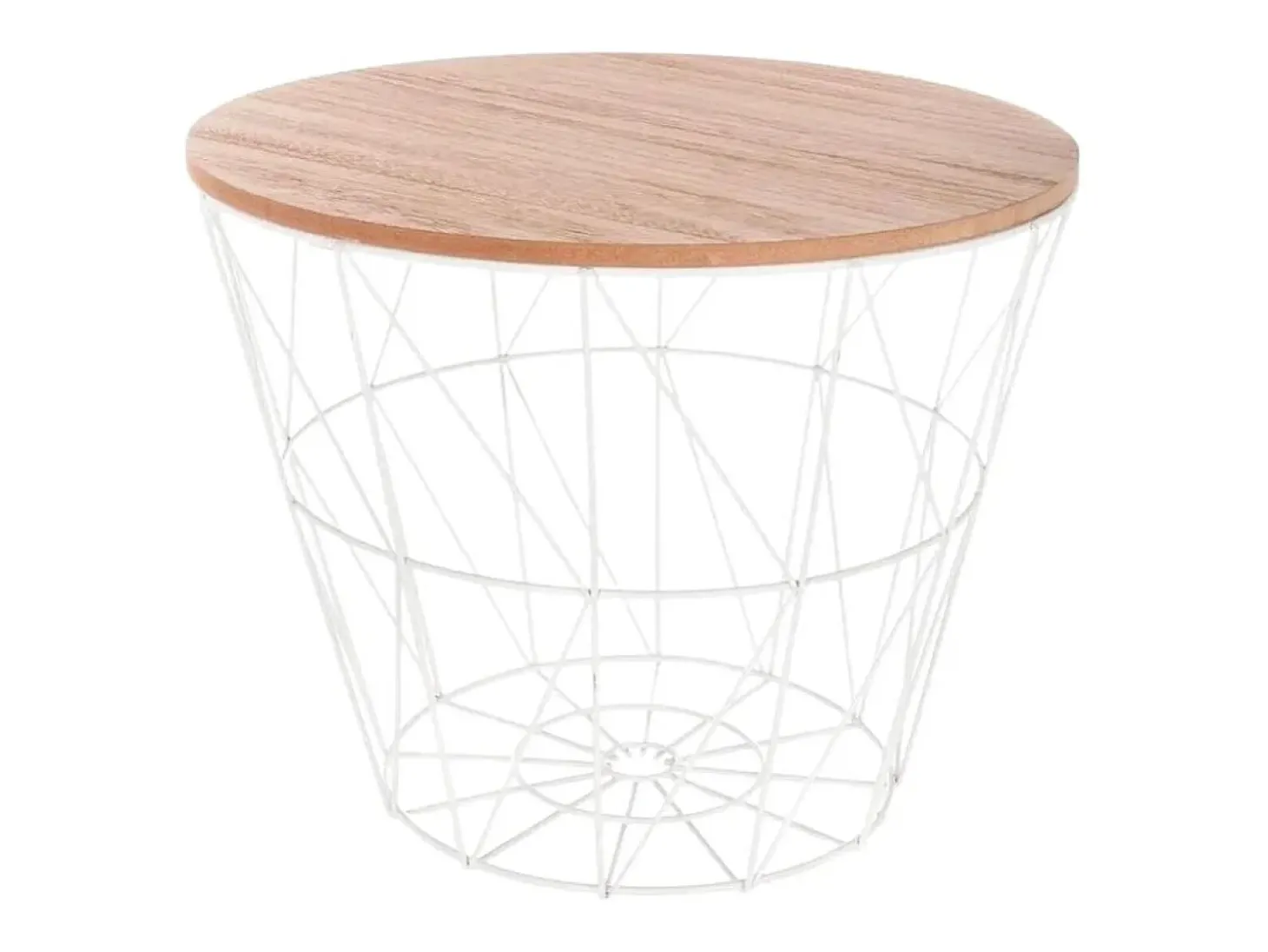 Mesa de centro Kumi con tapa blanco/natural 30,5x38x38 cm