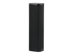 Mesa de centro Lenox, pedestal, mesa auxiliar negra.