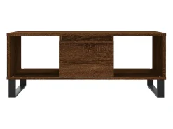 Mesa de centro madera contrachapada marrón roble 90x50x36,5 cm