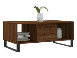 Mesa de centro madera contrachapada marrón roble 90x50x36,5 cm