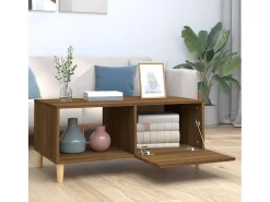 Mesa de centro madera contrachapada roble marrón 89,5x50x40 cm