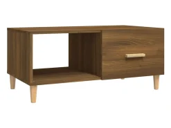 Mesa de centro madera contrachapada roble marrón 89,5x50x40 cm