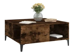 Mesa de centro madera contrachapada roble ahumado 80x80x36,5 cm