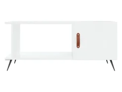 Mesa de centro madera contrachapada blanco brillo 90x50x40 cm
