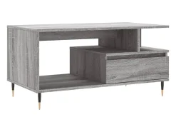 Mesa de centro madera contrachapada gris Sonoma 90x49x45 cm