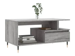 Mesa de centro madera contrachapada gris Sonoma 90x49x45 cm