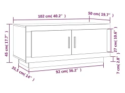 Mesa de centro madera contrachapada roble ahumado 102x50x45 cm