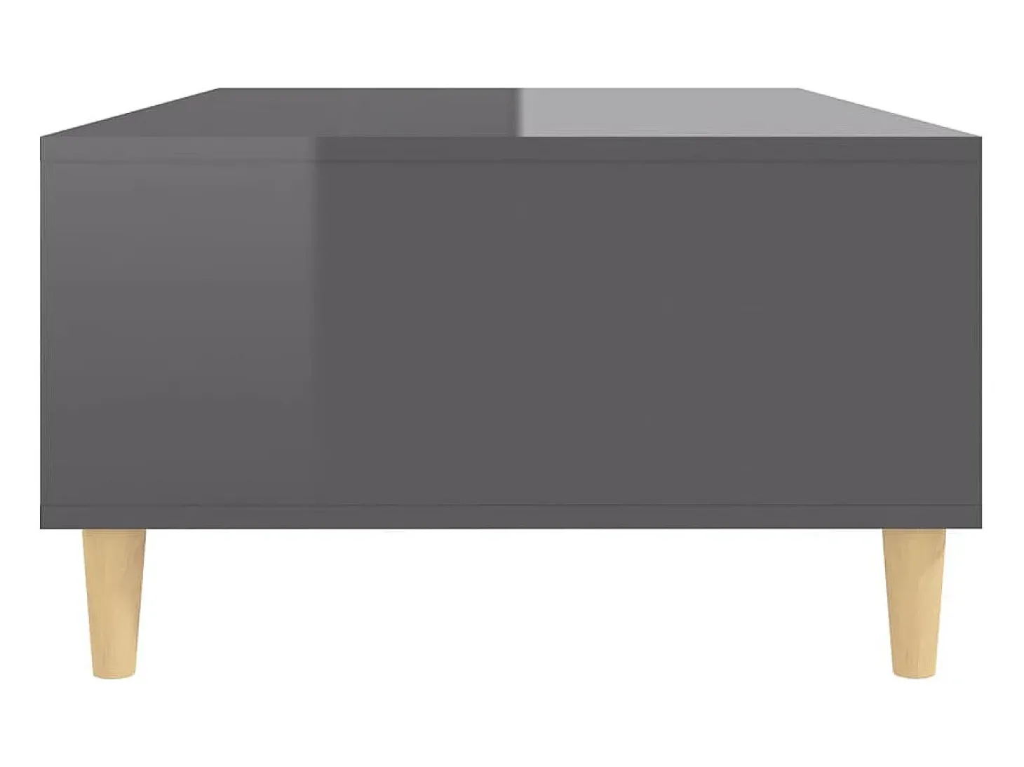 Mesa de centro madera contrachapada gris brillo 103,5x60x35 cm