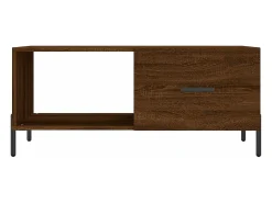 Mesa de centro madera contrachapada roble marrón 90x50x40 cm