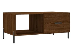 Mesa de centro madera contrachapada roble marrón 90x50x40 cm