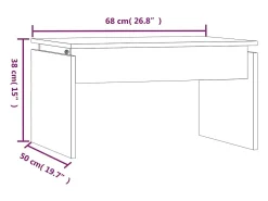 Mesa de centro madera contrachapada roble ahumado 68x50x38 cm