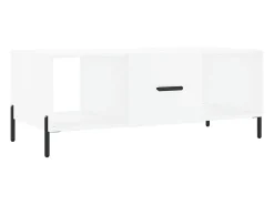 Mesa de centro madera contrachapada blanco 102x50x40 cm