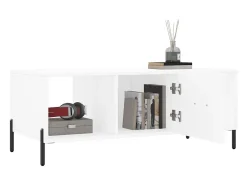 Mesa de centro madera contrachapada blanco 102x50x40 cm