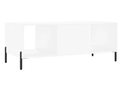 Mesa de centro madera contrachapada blanco 102x50x40 cm