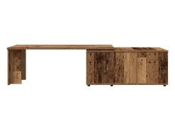 Mesa de centro madera contrachapada envejecida 150x50x35 cm