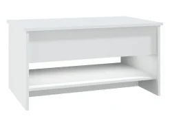 Mesa de centro madera contrachapada blanca 80x50x40 cm