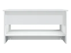Mesa de centro madera contrachapada blanca 80x50x40 cm