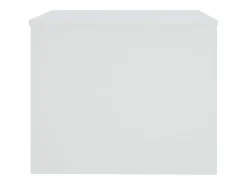 Mesa de centro madera contrachapada blanca 80x50x40 cm