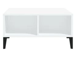 Mesa de centro madera contrachapada blanca 60x60x30 cm