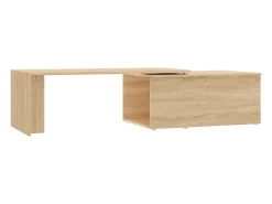 Mesa de centro madera contrachapada color roble 150x50x35 cm