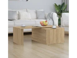 Mesa de centro madera contrachapada color roble 150x50x35 cm