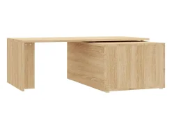 Mesa de centro madera contrachapada color roble 150x50x35 cm