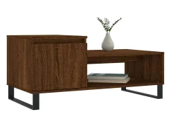 Mesa de centro madera contrachapada roble marrón 100x50x45 cm