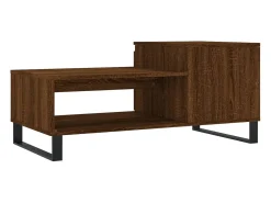 Mesa de centro madera contrachapada roble marrón 100x50x45 cm