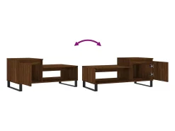 Mesa de centro madera contrachapada roble marrón 100x50x45 cm