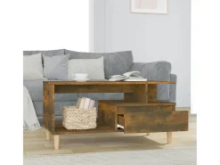 Mesa de centro madera contrachapada roble ahumado 90x49x45 cm