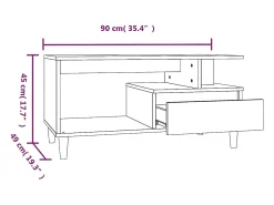 Mesa de centro madera contrachapada roble ahumado 90x49x45 cm